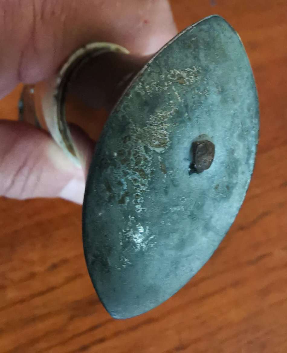 Vintage Nepalese kukri gurkha knife with wood and brass scabbard