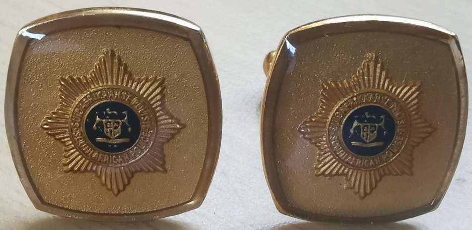 Pair of vintage SA Police cufflinks made by Metal Badge