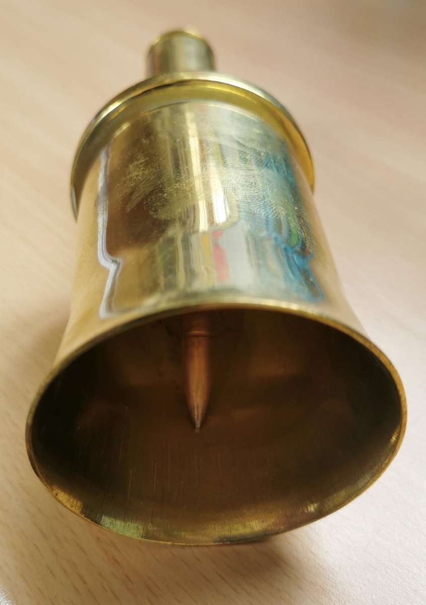Dinner bell made from 40mm British bofors shell + 20mm MG151 Allouette helicopter cannon shell 1956