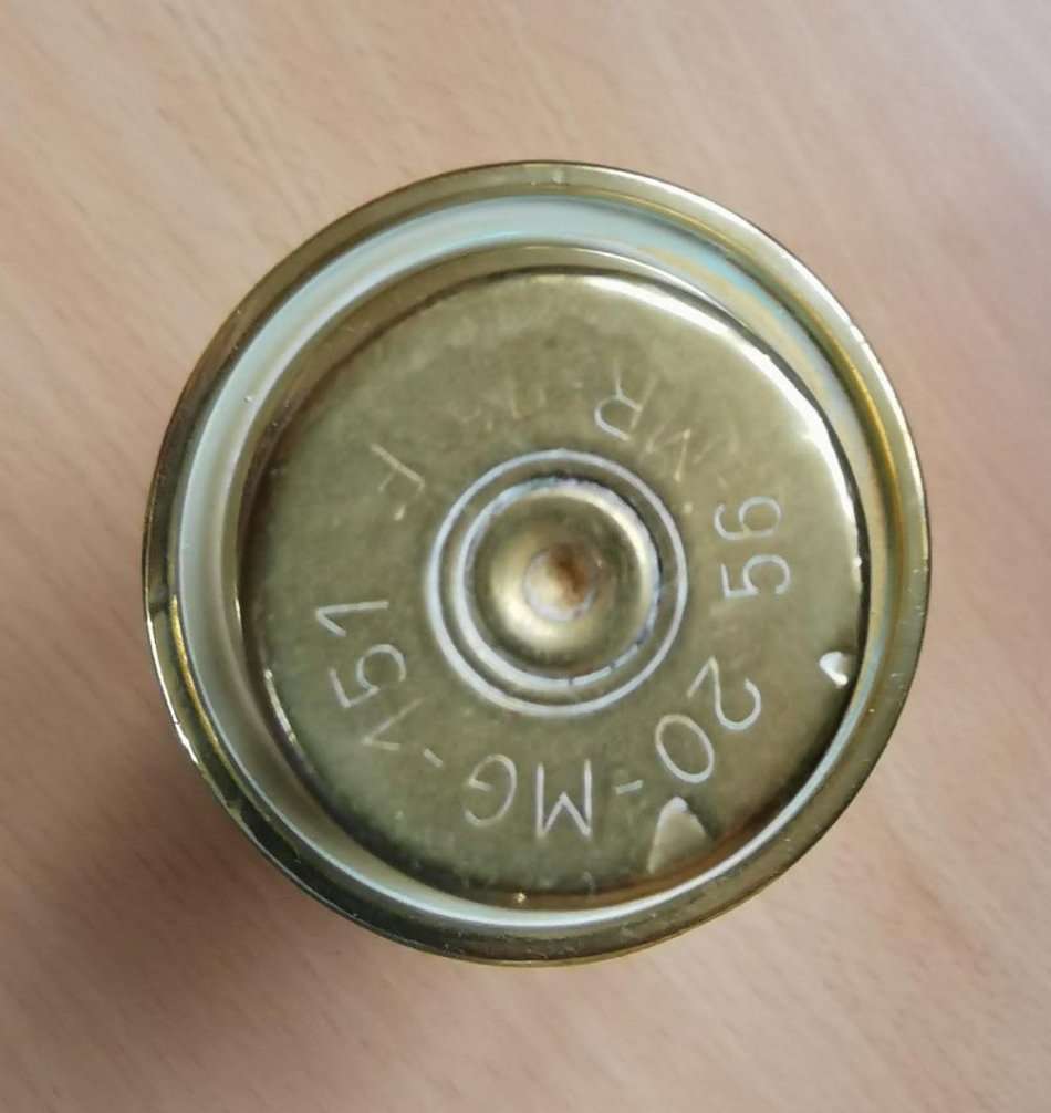 Dinner bell made from 40mm British bofors shell + 20mm MG151 Allouette helicopter cannon shell 1956