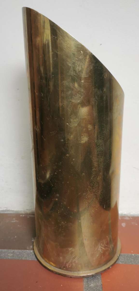Heavy brass umbrella stand made from 1960 British 4.5 inch Naval gun shell