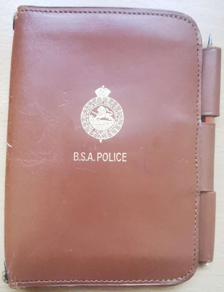 Rhodesia BSAP leather pocket notebook holder plus incident reporting Book 6