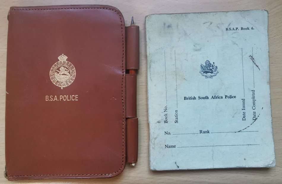 Rhodesia BSAP leather pocket notebook holder plus incident reporting Book 6