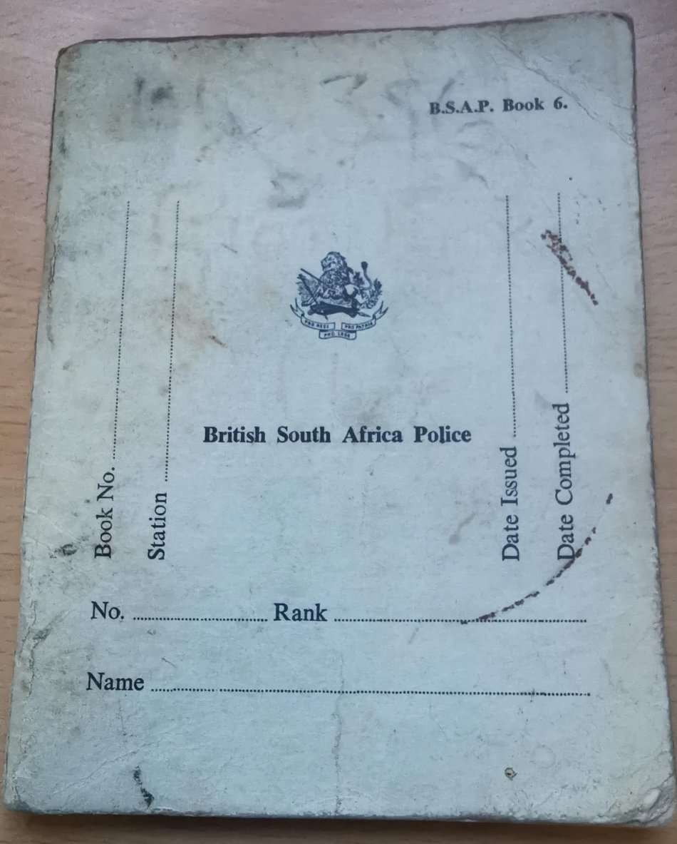 Rhodesia BSAP leather pocket notebook holder plus incident reporting Book 6