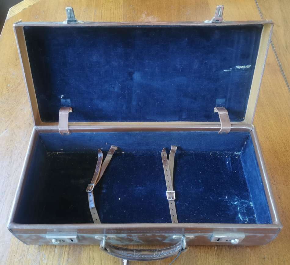 Vintage Ripley and Co large freemason leather case with original keys