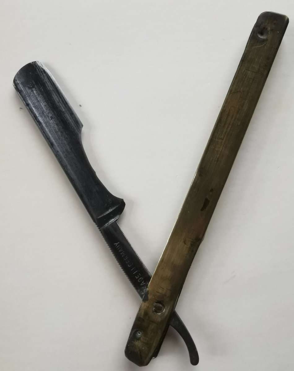 Old SA Railways Riteha straight cutthroat razor made in Germany