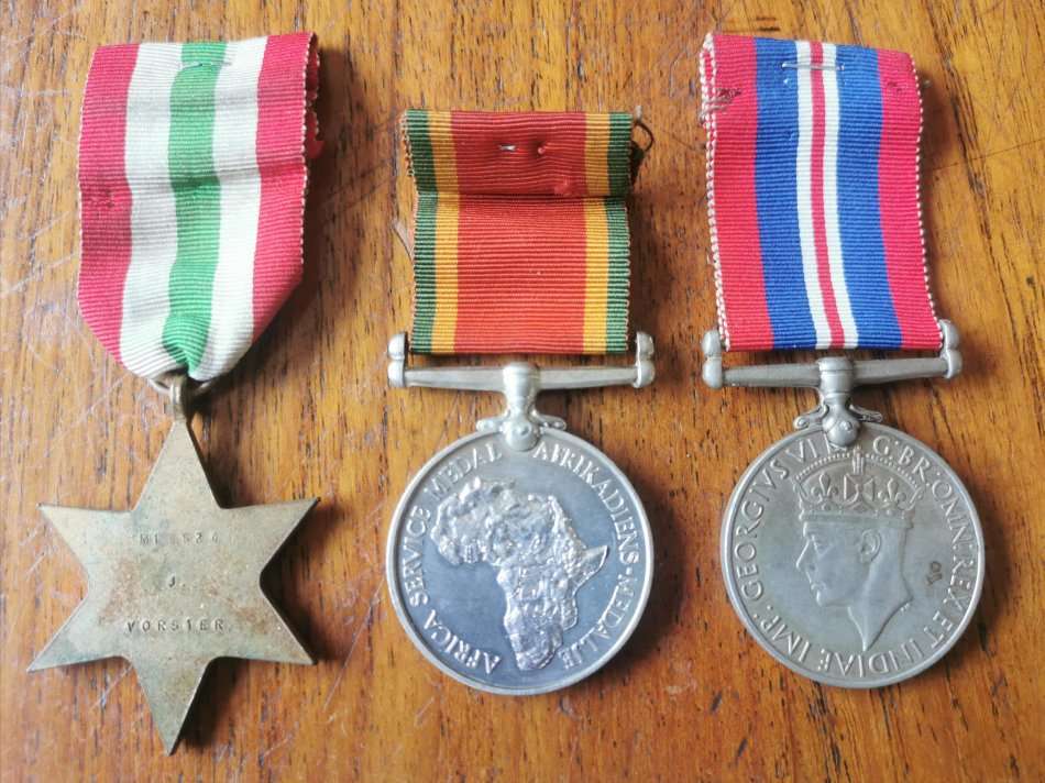 WW2 group of 3 medals awarded to J. Vorster