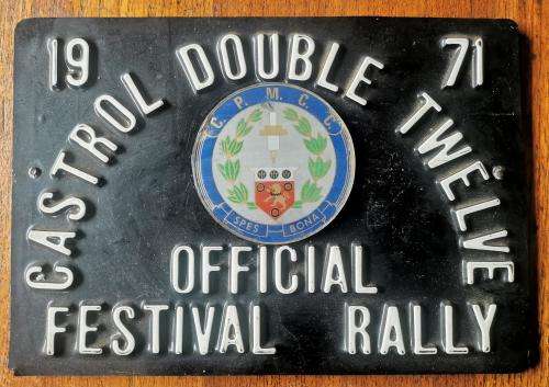 Vintage 1971 Castrol Double Twelve Festival Rally Official sign