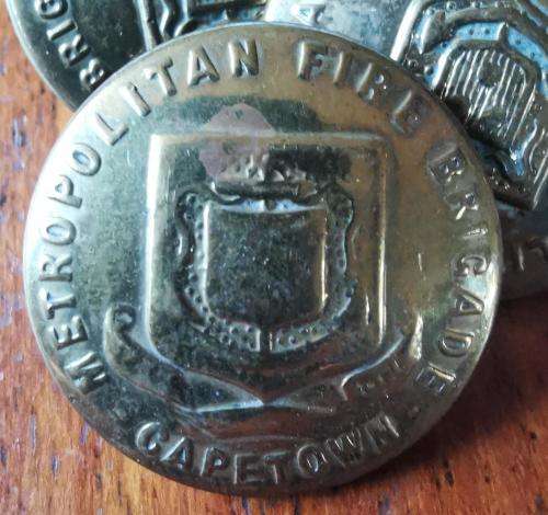 Vintage Cape Town Metropolitan Fire Brigade lot of 16 buttons