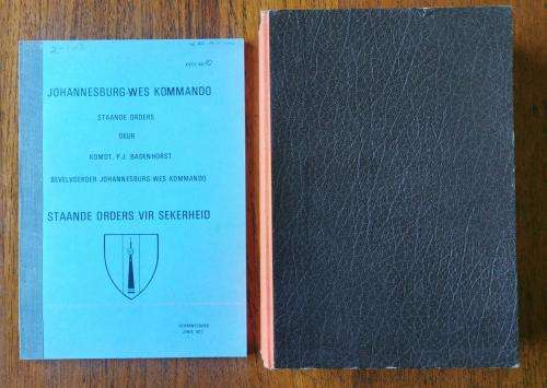 SADF Johannesburg West Commando pair of Afrikaans standing order manuals