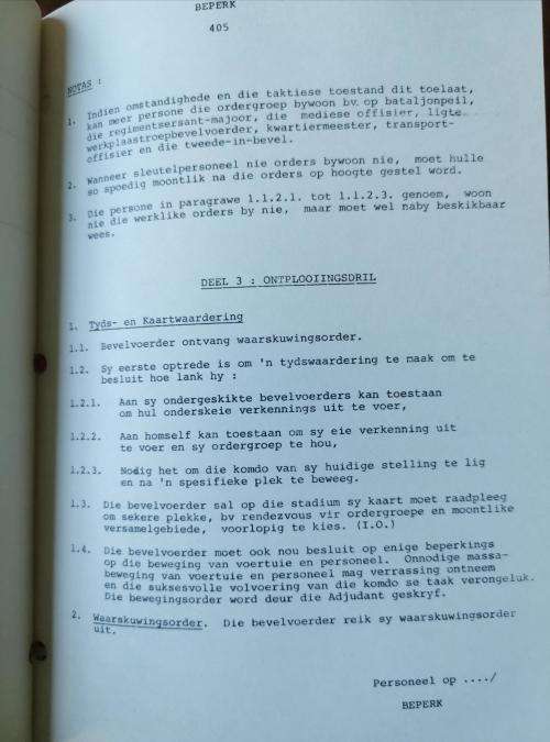 SADF Johannesburg West Commando pair of Afrikaans standing order manuals