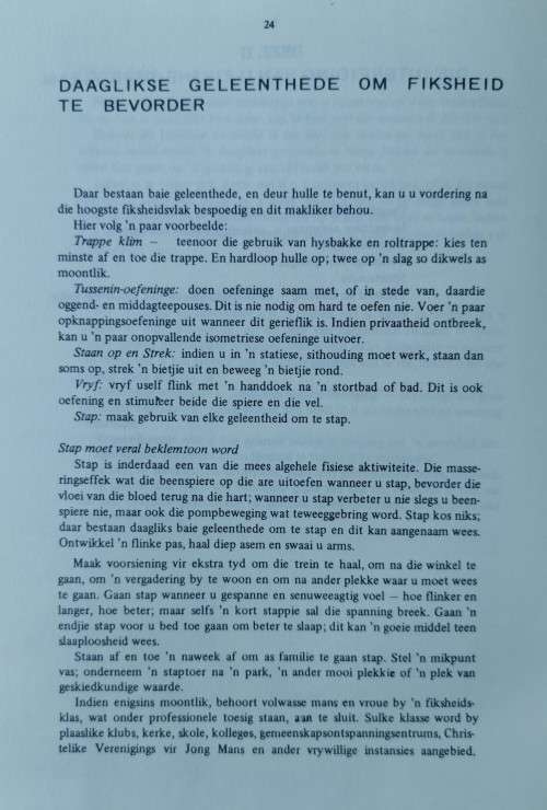 SADF 1970s  Afrikaans Fitness Training Booklet for men over 35