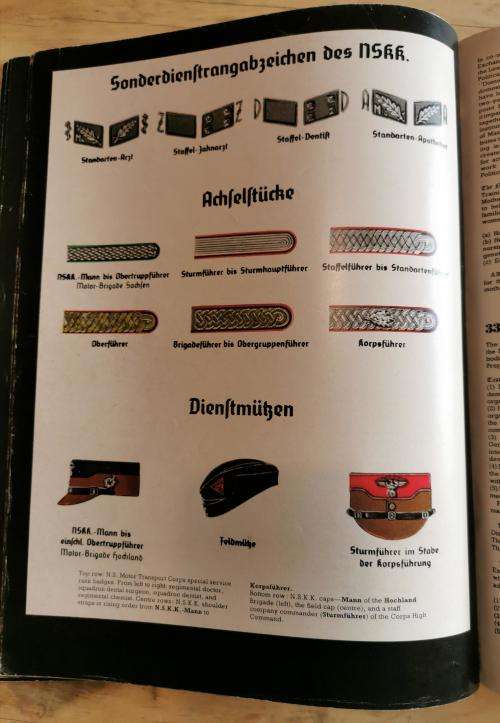 English extract of the Handbook of the Nazi Party (Organisationsbuch der NSDAP) + infantry weapons