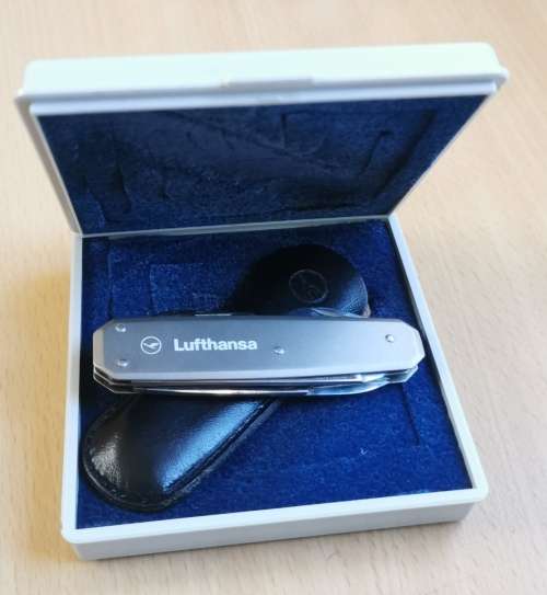 Vintage Lufthanza Titan multi-tool in presentation box - made by Giesen and Forsthoff Solingen