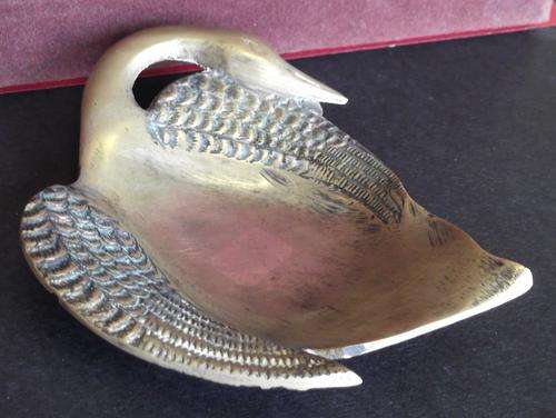 Swan trinket bowl - brass