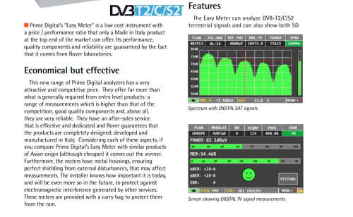 ADVANCED DSTV AND MORE SATELLITE SIGNAL FINDER/METER - Prime Digital Easy Meter T2
