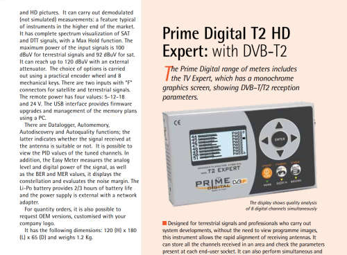 ADVANCED DSTV AND MORE SATELLITE SIGNAL FINDER/METER - Prime Digital Easy Meter T2