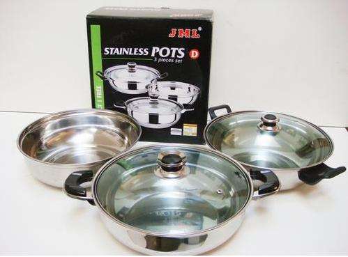 JML Stainless Pots 3 pcs set