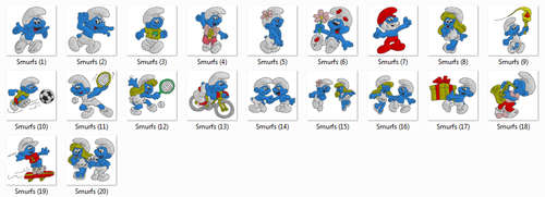 Embroidery Designs Set - Smurfs