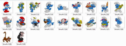 Embroidery Designs Set - Smurfs 2