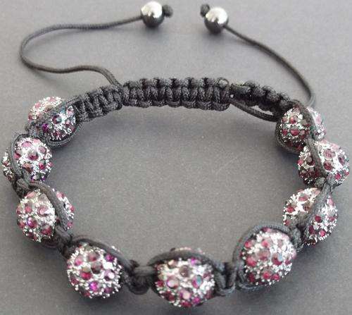 New trend - Shamballa! Purple Rhinestone ball braided bracelet