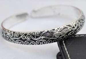Tibet Silver Flower Bangle