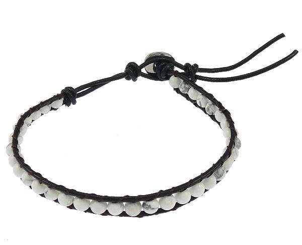 Friendship White Turquoise Leather Bracelet