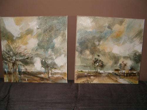 Pair of Autumn Landscape - Signed