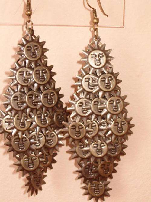 COPPER TONED SUN EARRINGS