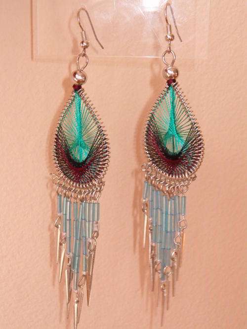 Multi Colour Handmade Thread Earrings