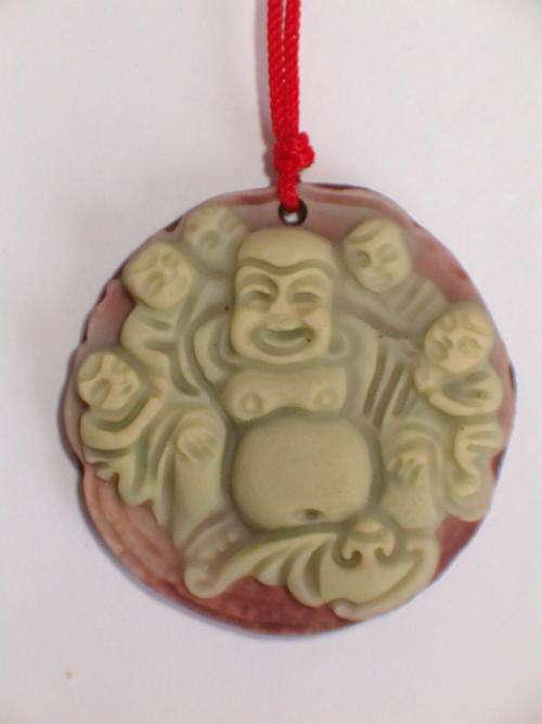 Jade carved Laughing Buddha Pendant