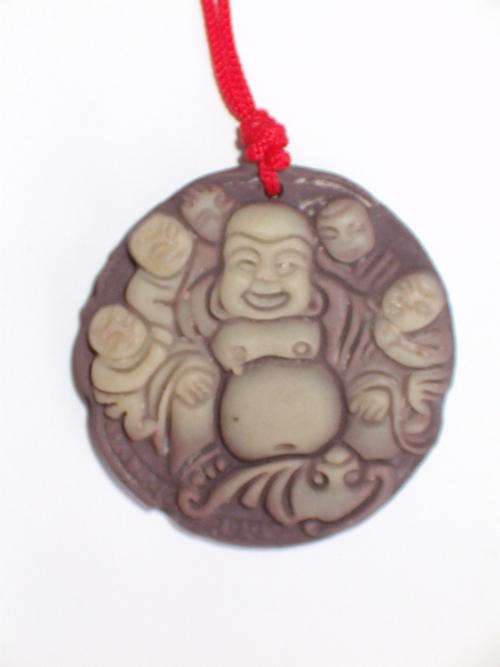 Jade carved Laughing Buddha Pendant