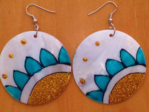 Colourful Painted Shell Earrings