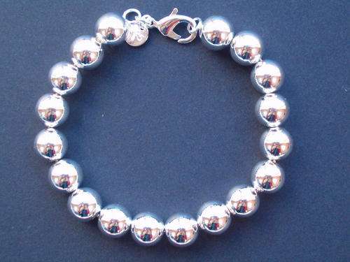 925 Silver Solid 10mm Bead Bracelet