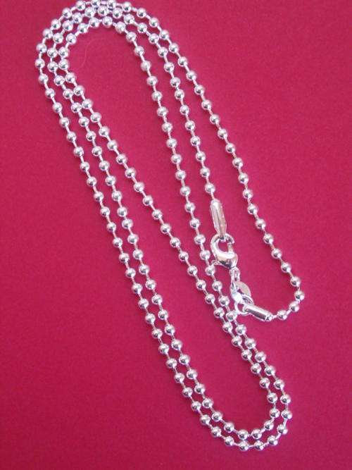 925 silver bead 24"/ 61cm 2MM chain