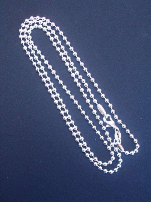 925 silver bead 24"/ 61cm 2MM chain