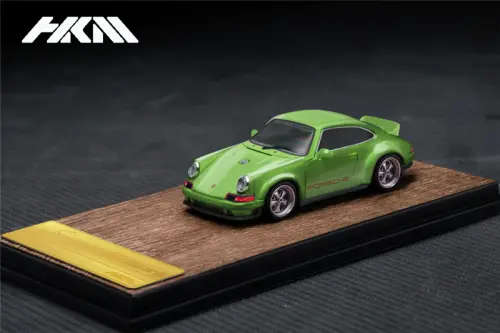 Porsche DLS 911 (964) Singer - Green - Wooden Base