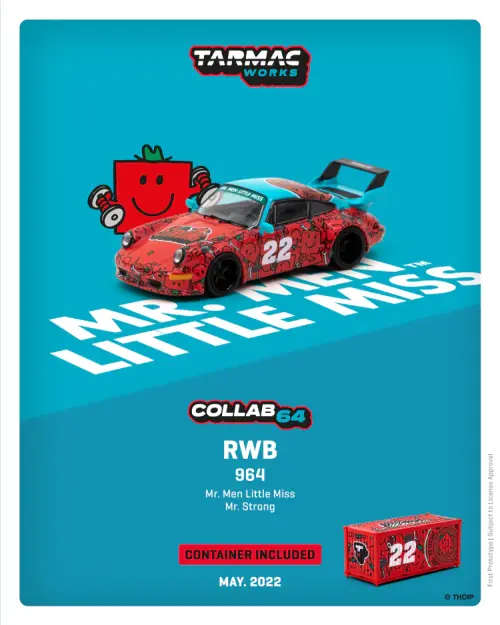 Porsche RWB 964 - Mr. Men Little Miss Mr. Strong with Container