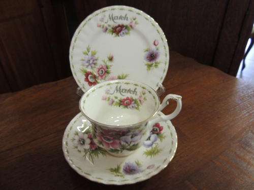 ROYAL ALBERT FLOWER OF THE MONTH TRIO - MARCH