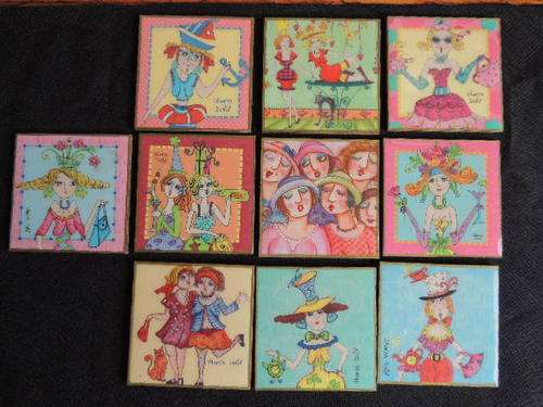 JOB LOT OF SHARON DOLD MAGNETS - WHACKY LADIES AND FAT LADIES - 10 IN TOTAL