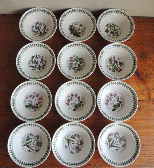 PORTMEIRION SET OF 12 CEREAL BOWLS - "THE BOTANIC GARDEN"