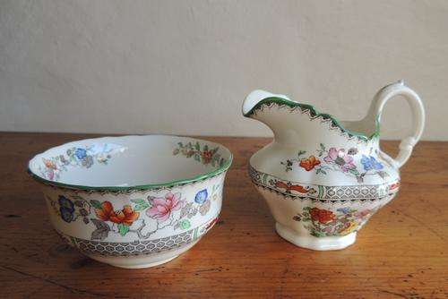 COPELAND SPODE MILK JUG & SUGAR BOWL - "CHINESE ROSE"