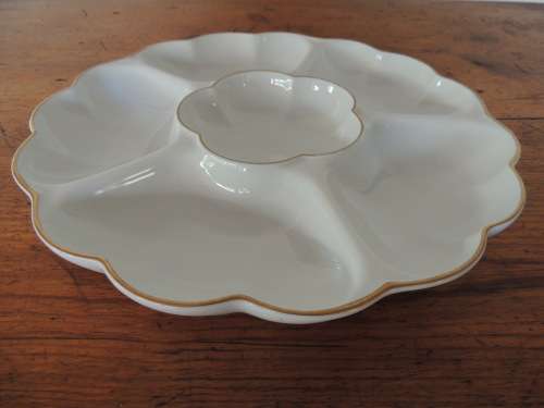 ROYAL WORCESTER SERVING PLATTER - " WHITE AND GOLD "