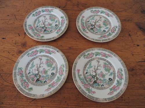 PALISSY - FOUR MUFFIN PLATES "iNDIAN TREE" DESIGN