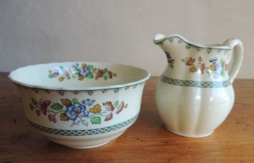 COPELAND SPODE - "ROYAL JASMINE" SUGAR BOWL & MILK JUG