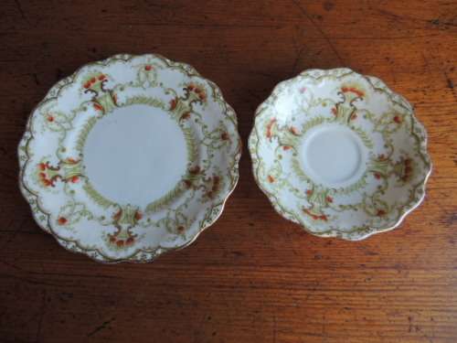 WELLINGTON CHINA SAUCER AND SIDE PLATE - "DOVE"