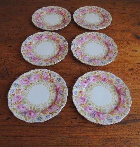 ROYAL ALBERT SIDE PLATES - SET OF 6 - "SERENA"