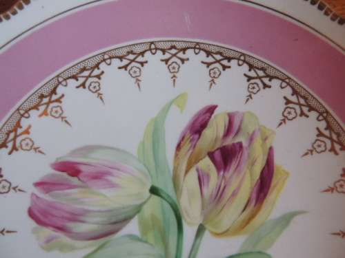 19TH CENTURY TAZZA - "TULIPS" - ABSOLUTELY GORGEOUS