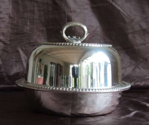 SILVER PLATED MUFFIN DISH - 19TH CENTURY