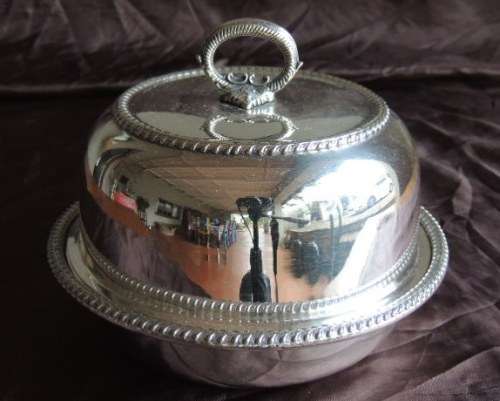 SILVER PLATED MUFFIN DISH - 19TH CENTURY
